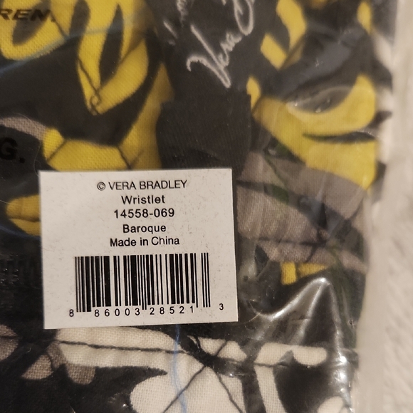 Vera Bradley Baroque Black and Yellow Wristlet - Picture 2 of 6